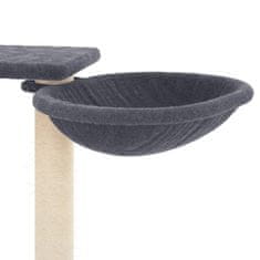 Vidaxl Mačje drevo s praskalniki temno sivo 82 cm