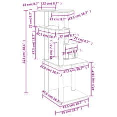 Greatstore Mačje drevo s praskalniki iz sisala krem 123 cm