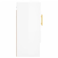 Vidaxl Stenska omarica visok sijaj bela 60x31x70 cm inženirski les
