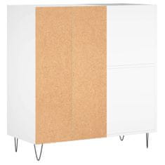 Vidaxl Omarica za gramofonske plošče bela 84,5x38x89 cm inženirski les