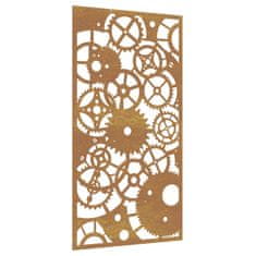 Vidaxl Vrtna stenska dekoracija 105x55 cm corten jeklo zobniki