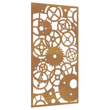Vidaxl Vrtna stenska dekoracija 105x55 cm corten jeklo zobniki