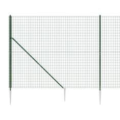 Vidaxl Mrežna ograja s konicami za postavitev zelena 1,8x25 m