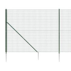 Vidaxl Mrežna ograja s konicami za postavitev zelena 1,6x25 m