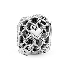Pandora Bleščeča srebrna mreža za perle s ključavnicami Moments 790071C00