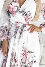Numoco Ženska cvetlična obleka Bianca belo-roza Universal