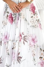 Numoco Ženska cvetlična obleka Lisa bela Universal