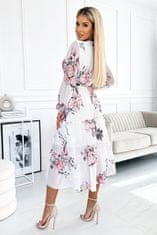 Numoco Ženska cvetlična obleka Valentina bela Universal