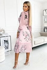 Numoco Ženska cvetlična obleka Carla pastelno roza Universal