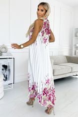 Numoco Ženska cvetlična obleka Ester belo-roza Universal