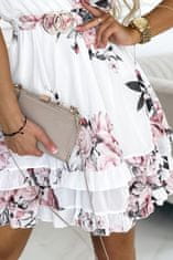Numoco Ženska cvetlična obleka Patrizia belo-roza Universal