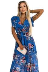 Numoco Ženska cvetlična obleka Aria modra Universal