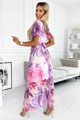 Numoco Ženska cvetlična obleka Cinzia roza-vijolična Universal