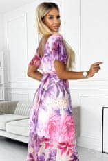 Numoco Ženska cvetlična obleka Cinzia roza-vijolična Universal