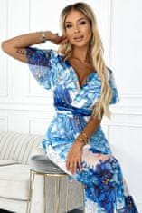 Numoco Ženska cvetlična obleka Cinzia modra Universal