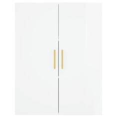 Vidaxl Visoka komoda visok sijaj bela 69,5x34x180 cm inženirski les