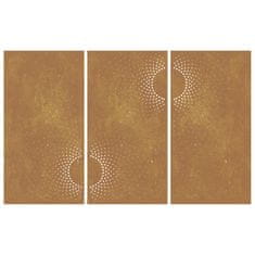 Vidaxl Vrtna stenska dekoracija 3 kosi 105x55 cm corten jeklo sonce