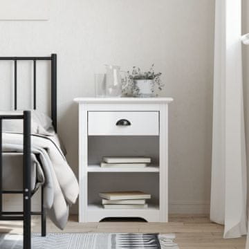 Vidaxl vidaXL BODO Nočna omarica bela 53x38,5x67 cm masivni borov les