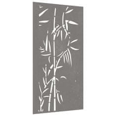 Vidaxl Vrtna stenska dekoracija 105x55 cm corten jeklo bambus