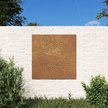 Vidaxl vidaXL Vrtna stenska dekoracija, 55x55 cm, kortensko jeklo, sonce