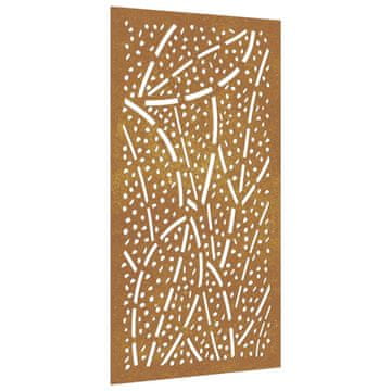 Vidaxl Vrtna stenska dekoracija 105x55 cm corten jeklo drevo