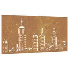 Vidaxl Vrtna stenska dekoracija 105x55 cm corten jeklo panorama