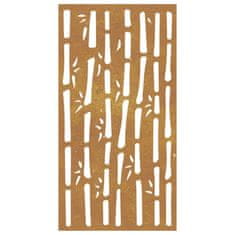 Vidaxl Vrtna stenska dekoracija 105x55 cm corten jeklo bambus