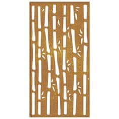 Vidaxl Vrtna stenska dekoracija 105x55 cm corten jeklo bambus