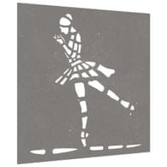 shumee Vrtna stenska dekoracija 55x55 cm corten jeklo baletka