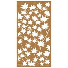 Vidaxl Vrtna stenska dekoracija 105x55 cm corten jeklo javorjevi listi
