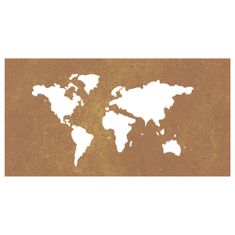 Vidaxl Vrtna stenska dekoracija 105x55 cm corten jeklo zemljevid sveta