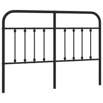 Vidaxl Kovinsko nadomestno vzglavje črno 150 cm