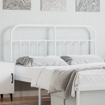 Vidaxl vidaXL Kovinsko vzglavje postelje belo 135 cm