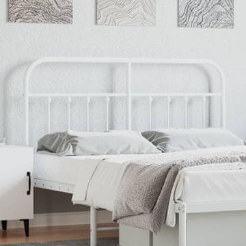 Vidaxl vidaXL Kovinsko vzglavje postelje belo 150 cm
