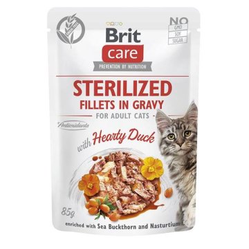 Brit Care Cat kapsule. Fillets Gravy Sterilizirano s srčno raco 85 g