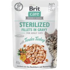 Brit Care Cat kapsule. Fillets Gravy Sterilizirano z nežnim puranom 85 g