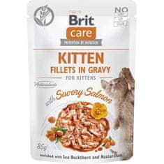 Brit Care Cat kapsule. Fillets Gravy Kitten s slanim lososom 85 g