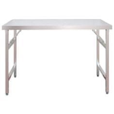 Vidaxl Kuhinjska delovna miza s polico 120x60x115 cm nerjaveče jeklo