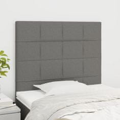 Vidaxl Posteljno vzglavje 2 kosa temno sivo 90x5x78/88 cm blago