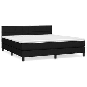 Vidaxl Box spring postelja z vzmetnico črna 180x200 cm blago