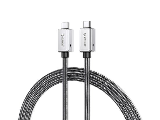 Orico kabel, USB-C v USB-C, USB4, 40Gb/s, 240W PD, 8K 60Hz, 1.5m, alu (240A3-40-15-BK-BP)