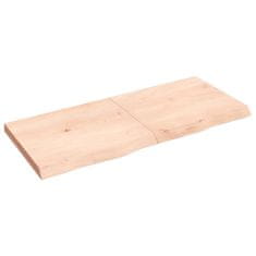 Vidaxl Stenska polica 140x60x6 cm neobdelana trdna hrastovina
