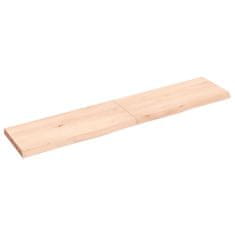 Greatstore Stenska polica 140x30x(2-4) cm neobdelana trdna hrastovina