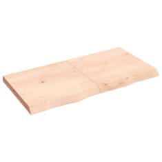 Vidaxl Stenska polica 120x60x6 cm neobdelana trdna hrastovina