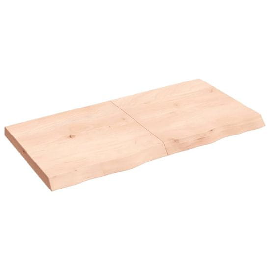 Vidaxl Stenska polica 120x60x6 cm neobdelana trdna hrastovina