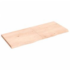 Vidaxl Stenska polica 120x50x4 cm neobdelana trdna hrastovina