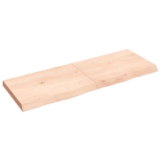 Vidaxl Stenska polica 140x50x6 cm neobdelana trdna hrastovina