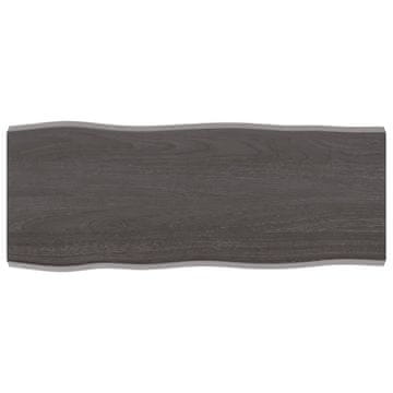 Vidaxl Mizna plošča te. rjava 100x40x(2-4)cm obdelana trdna hrastovina