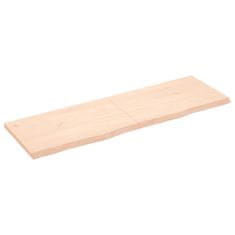 Vidaxl Stenska polica 160x50x4 cm neobdelana trdna hrastovina