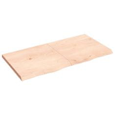 Vidaxl Stenska polica 120x60x4 cm neobdelana trdna hrastovina